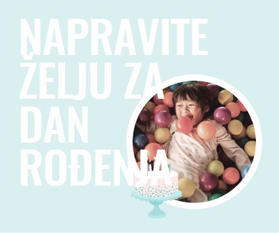 Poželite rođendansku želju blue modern-simple