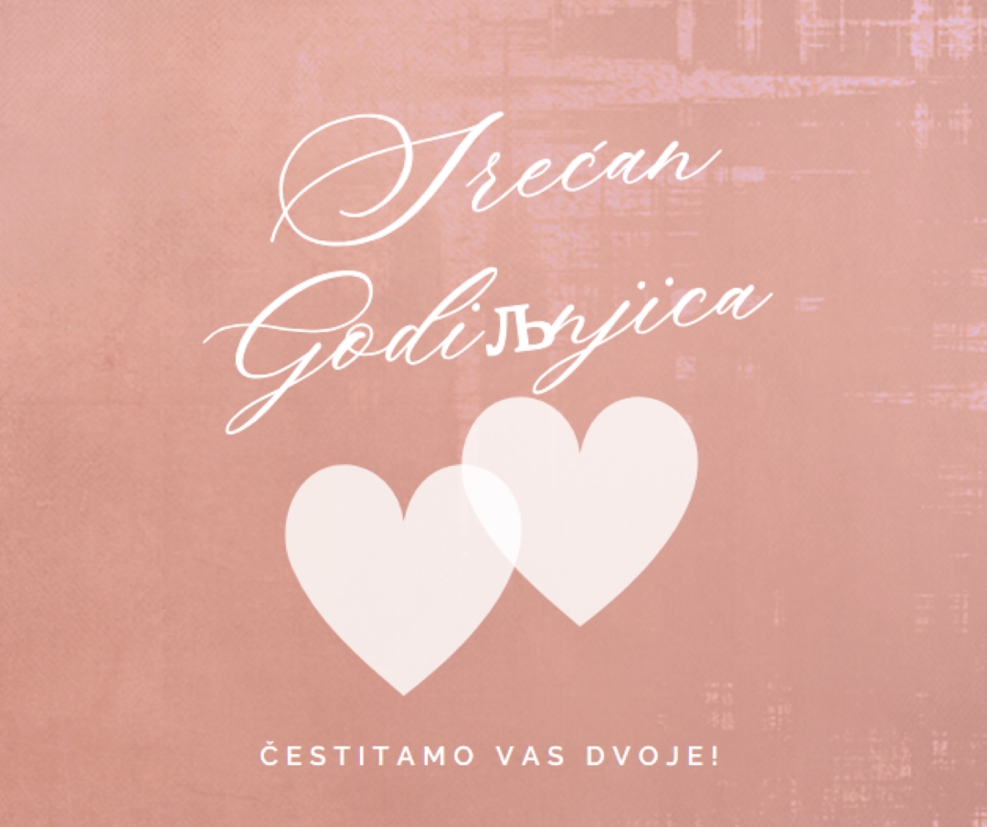 Srce u srce pink modern-simple