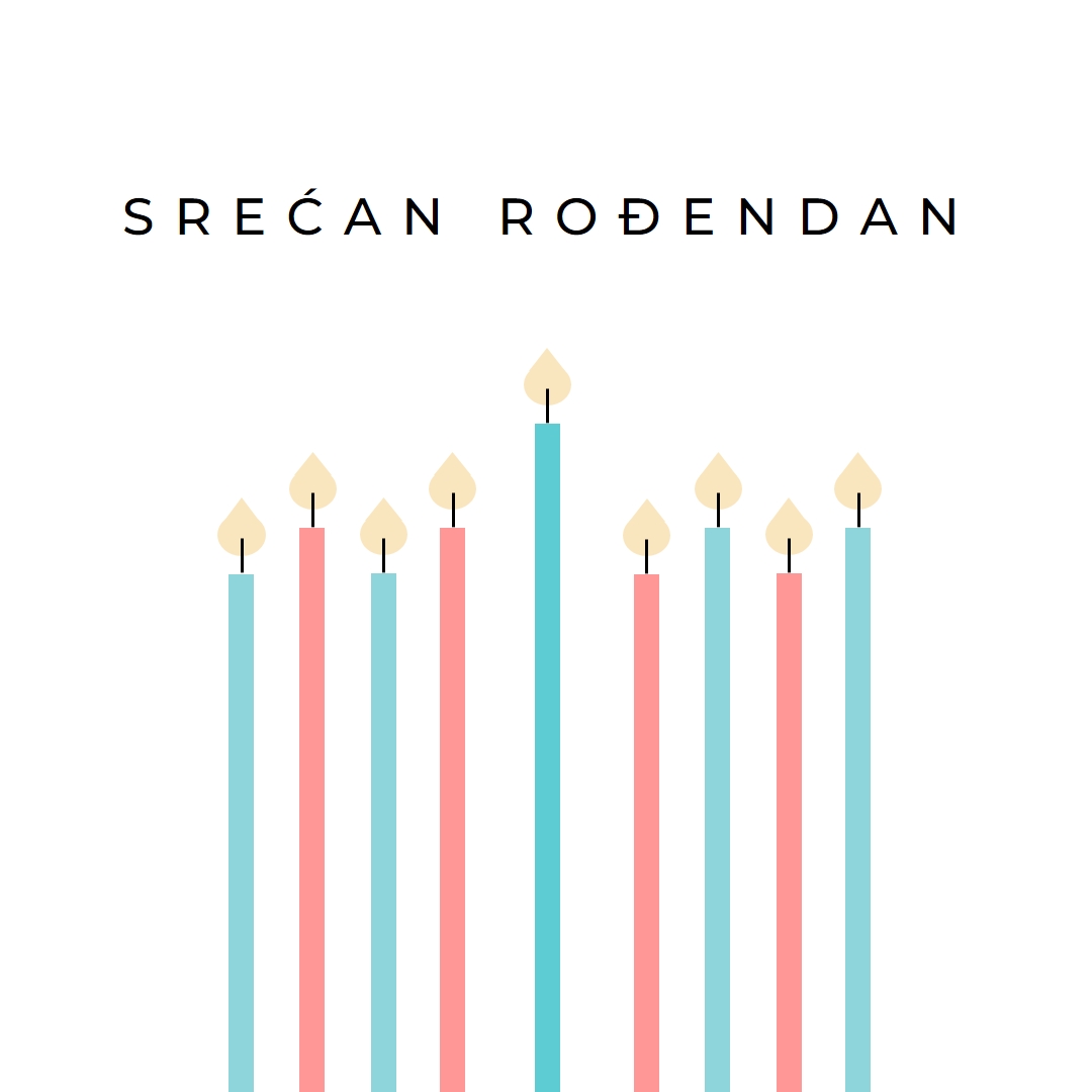 Srećne rođendanske sveće white modern-simple