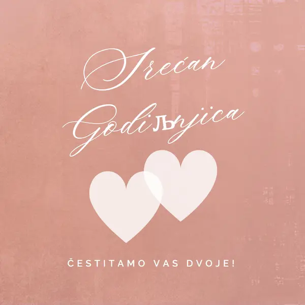 Srce u srce pink modern-simple