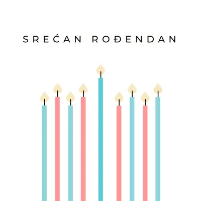 Srećne rođendanske sveće white modern-simple