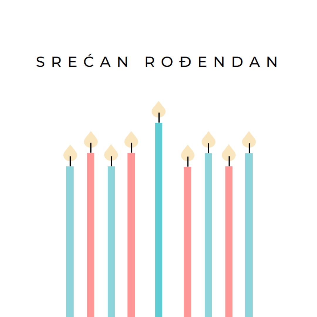 Srećne rođendanske sveće white modern-simple
