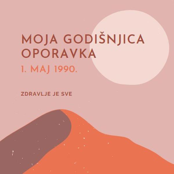 Moja godišnjica oporavka pink organic-boho