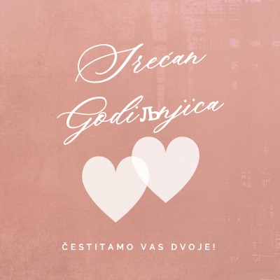 Srce u srce pink modern-simple