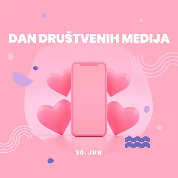 Srca i pratioci pink modern-bold