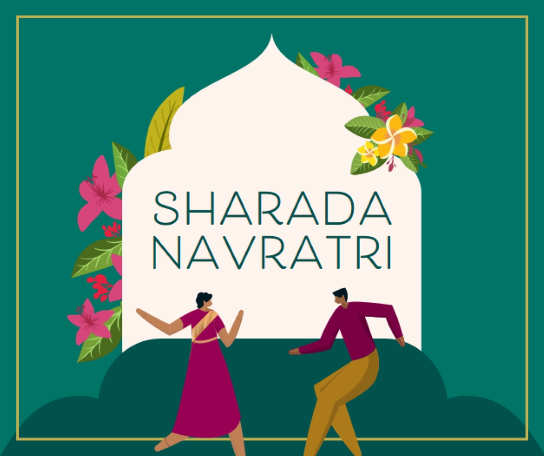 Srećan Navaratri green modern-color-block