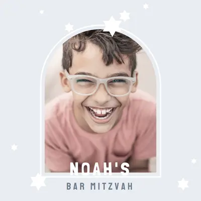 Bar mitzvah blagoslovi blue modern-simple