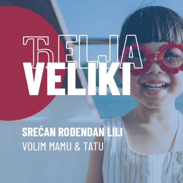 Rođendanska devojka blue modern-bold