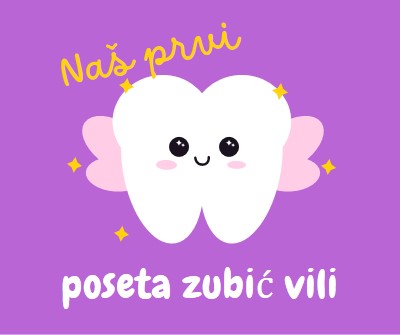 Prva poseta zubić vili purple whimsical-color-block