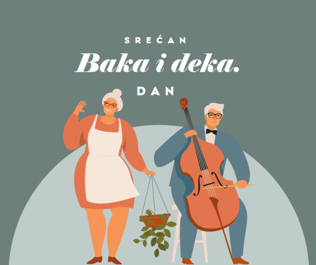 Srećan dan baka i deka green modern-color-block