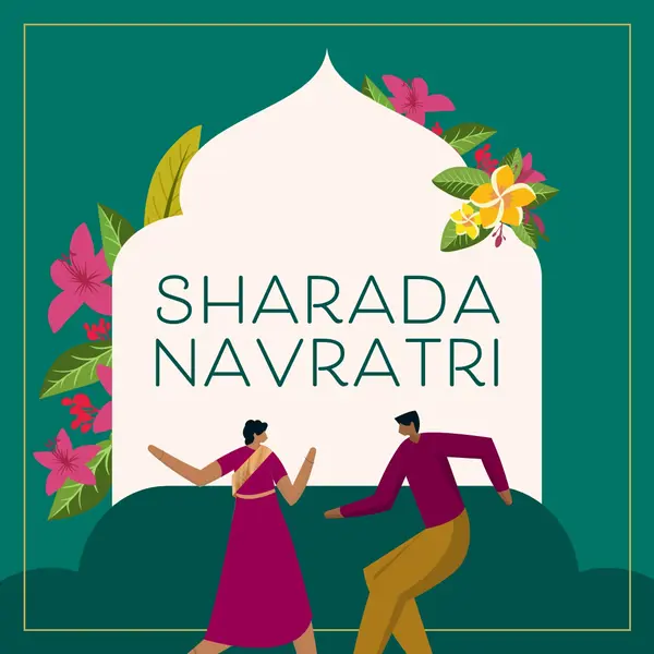 Srećan Navaratri green modern-color-block