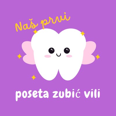 Prva poseta zubić vili purple whimsical-color-block