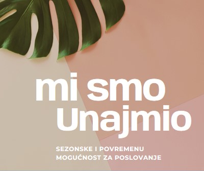 Zapošljavamo sezonske radnike pink modern-simple