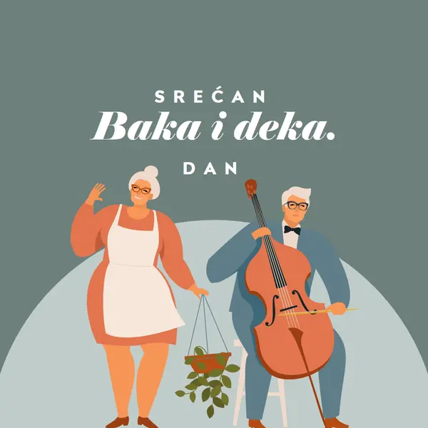 Srećan dan baka i deka green modern-color-block