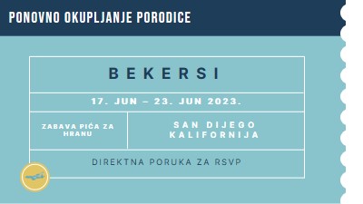 Tiket za ponovno okupljanje blue modern-bold