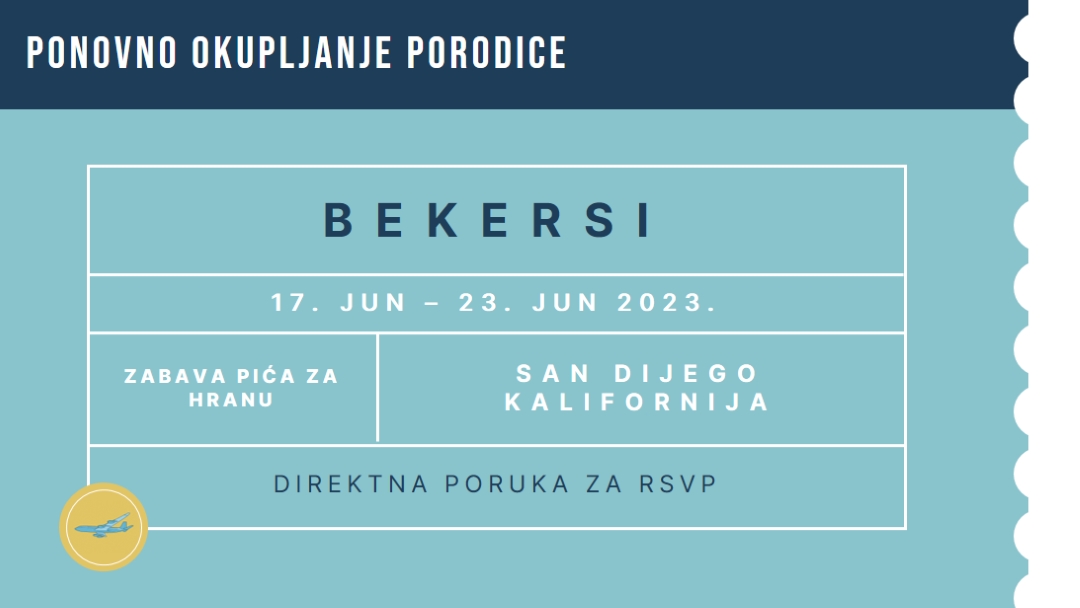 Tiket za ponovno okupljanje blue modern-bold