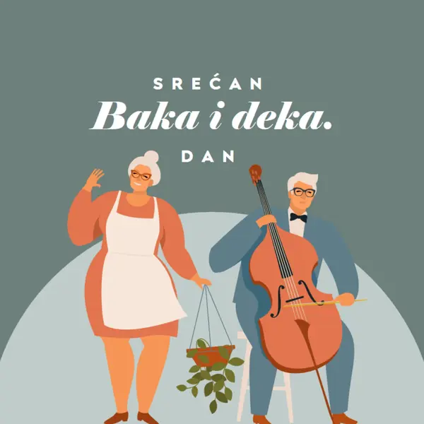Srećan dan baka i deka green modern-color-block