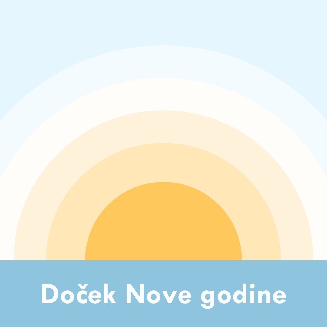 Novogodišnji sunce blue modern-simple