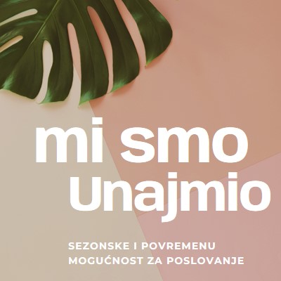 Zapošljavamo sezonske radnike pink modern-simple