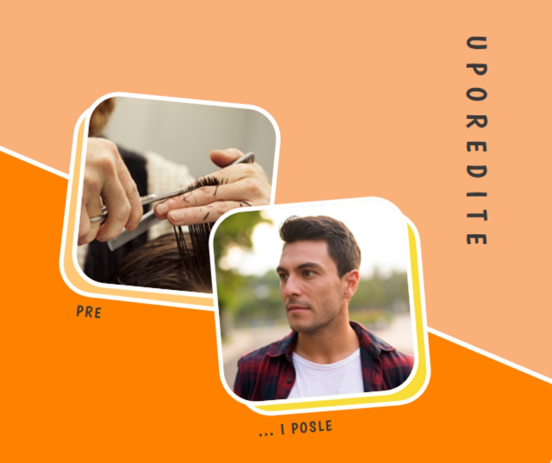 Pre i posle frizera orange modern-bold