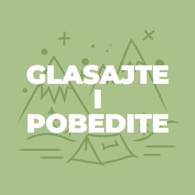 Glasajte i pobedite green whimsical-line