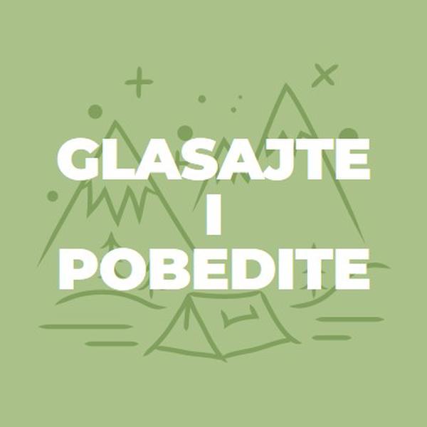 Glasajte i pobedite green whimsical-line