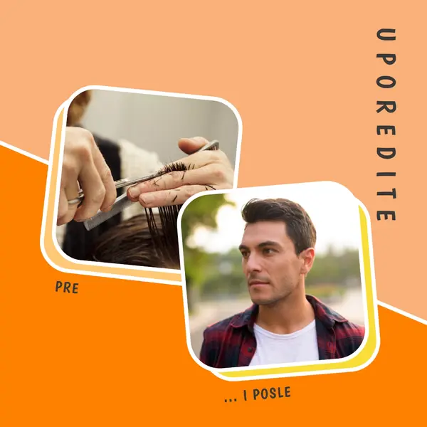 Pre i posle frizera orange modern-bold