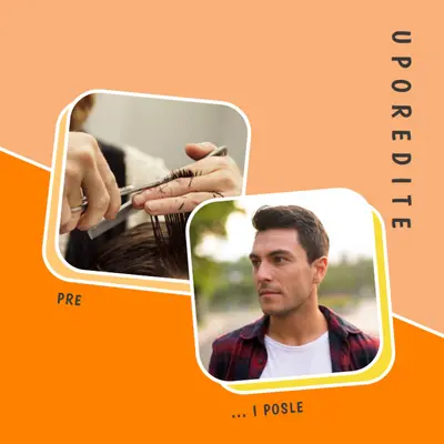 Pre i posle frizera orange modern-bold