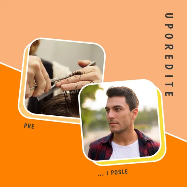 Pre i posle frizera orange modern-bold