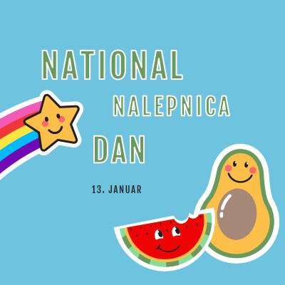 Srećan Nacionalni dan nalepnica blue whimsical-color-block