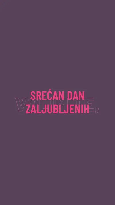 Volim te, Ljubavi. purple modern-bold