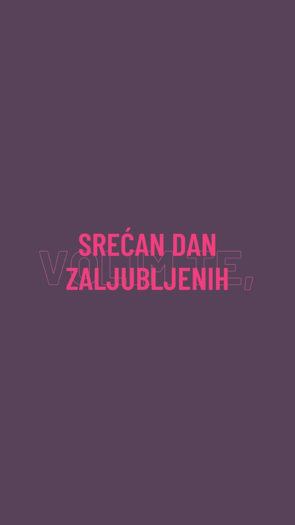 Volim te, Ljubavi. purple modern-bold