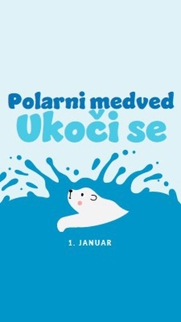 Srećan dan polarnog medveda blue whimsical-color-block