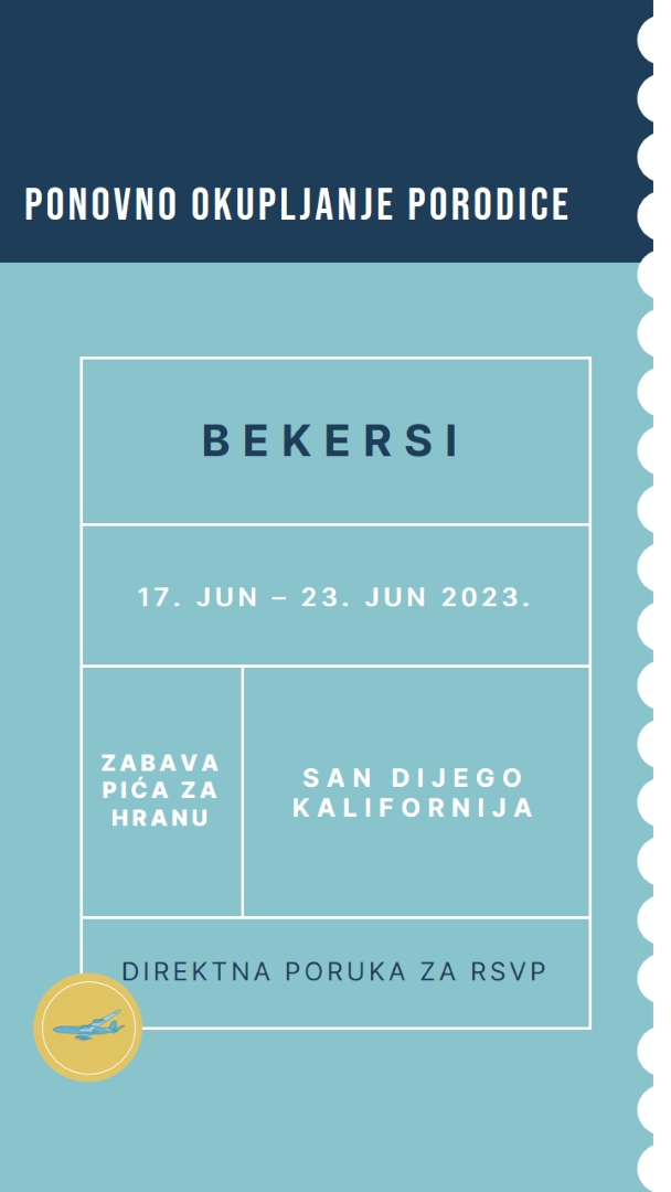 Tiket za ponovno okupljanje blue modern-bold