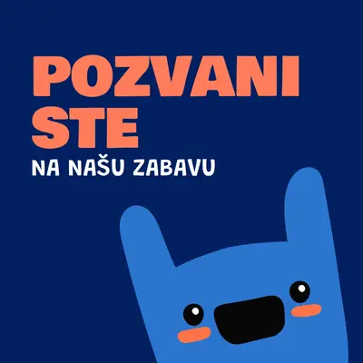 Pozvani ste na našu zabavu blue whimsical,bold,monster