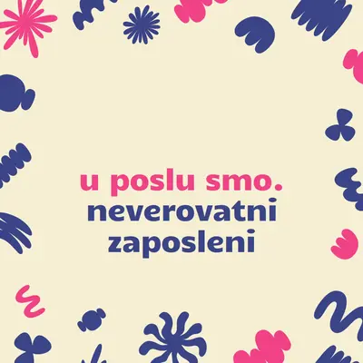 Hvala vam na čestitci timu zaposlenih blue bright,whimsical,pattern,playful,graphic,frame