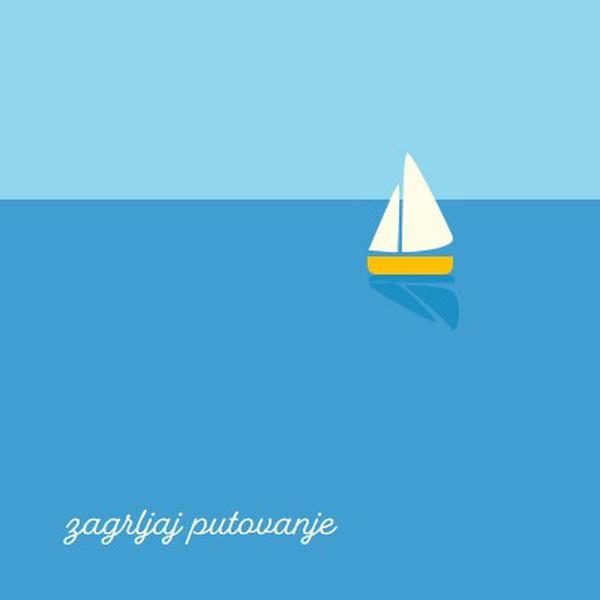 Prihvatite putovanje blue minimal,whimsical,boat,playful,clean