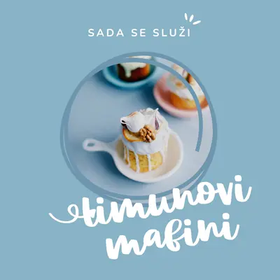 Sada služimo limun mafine blue modern,playful,whimsical