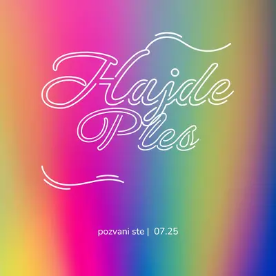 Hajde da igramo, pozvani ste pink bold,bright,typographic