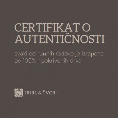 Certifikat o autentičnosti brown modern,elegant,texture,organic,duotone,typographic