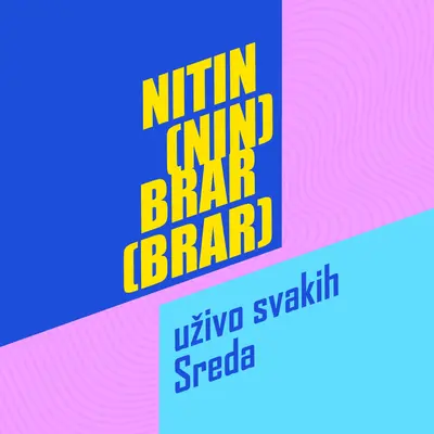 Emitovanje podkast-a uživo blue bold,bright,typography,geometric,vibrant,block