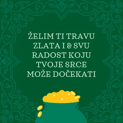 Želim ti u zlatu green traditional,decorative,gold,frame,neutral,symmetrical