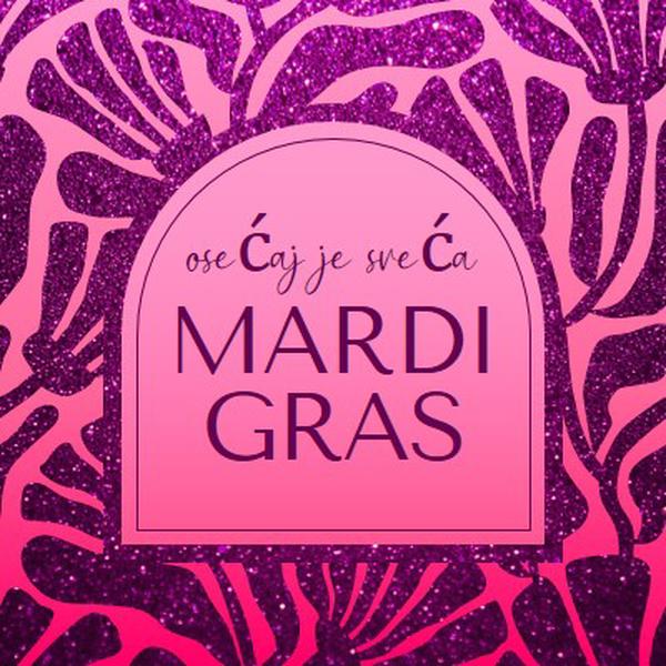 Mardi Gras zabava pink modern,elegant,glitter,handwriting,arch,abstract