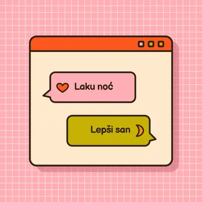 Laku noć, lepo spavaj pink retro,graphic,message,speech-bubble,icon,motif,emoji,
