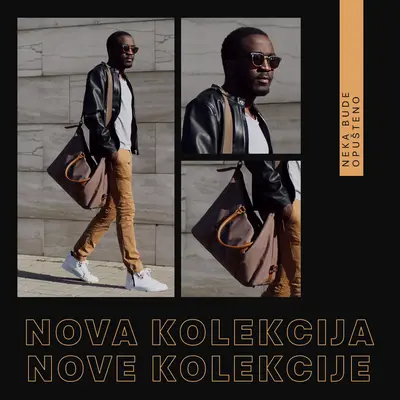Novi modni letak black photographic,simple,collage,typographic,geometric,