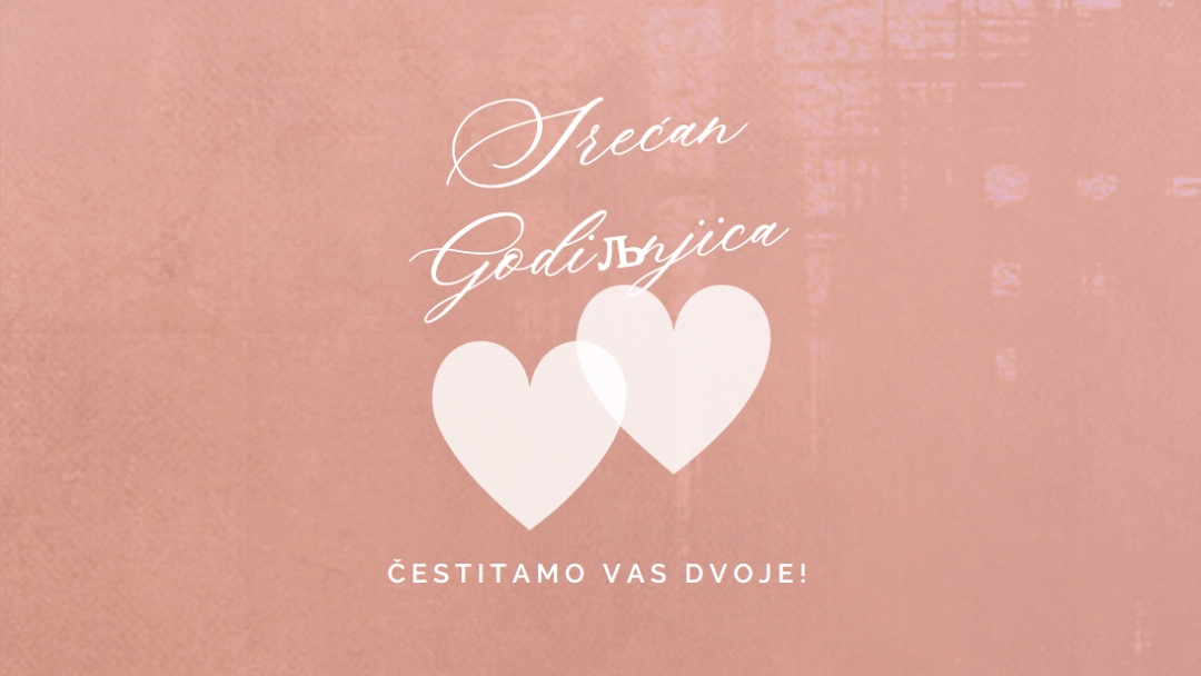Srce u srce pink modern-simple