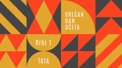 Tata broj jedan orange modern-geometric-&-linear