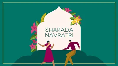Srećan Navaratri green modern-color-block