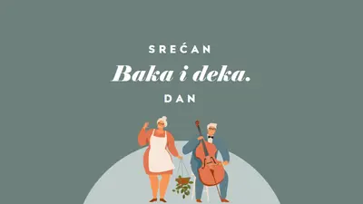 Srećan dan baka i deka green modern-color-block