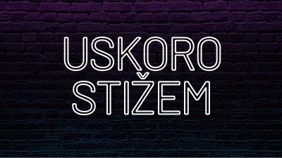 Uskoro stiže za vas purple modern-bold